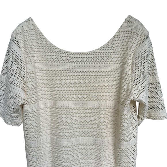 NWT Collective Concepts Maternity Stretch Eyelet Top Off White L - Picture 2 of 8